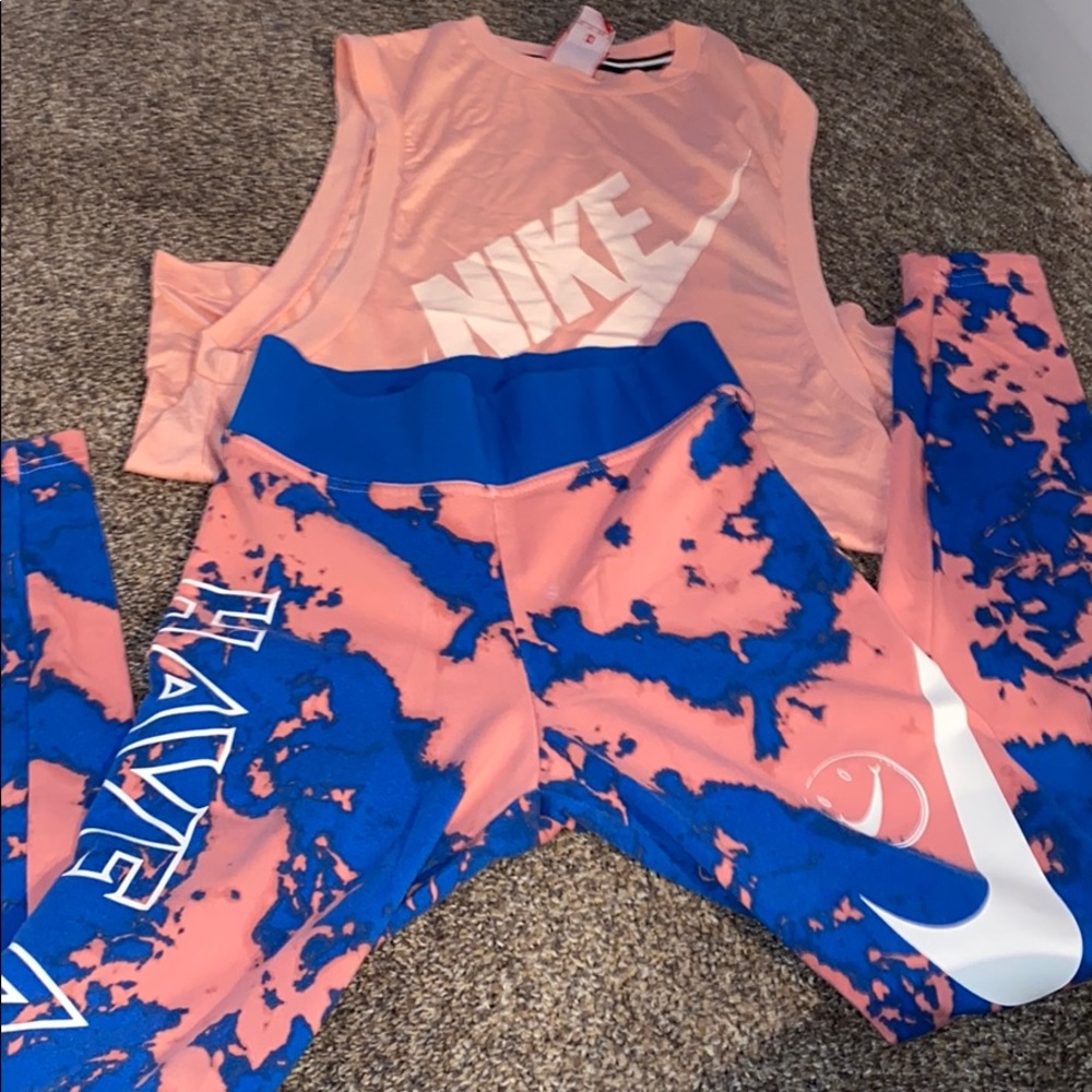 Nike tie dye work out set XS